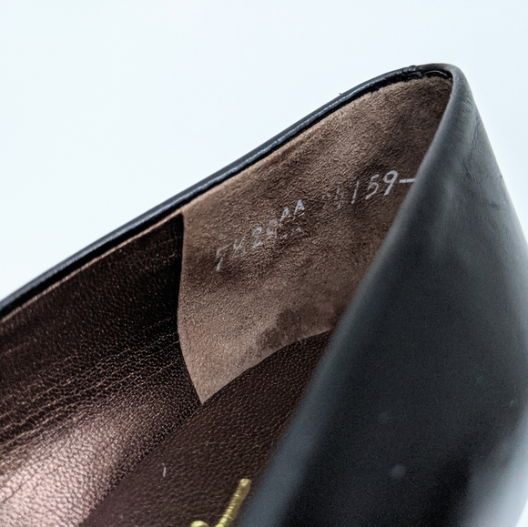 🇨🇦 Vintage Thomas Wallace Black Leather Pumps Made In Canada - Picture 7 of 8